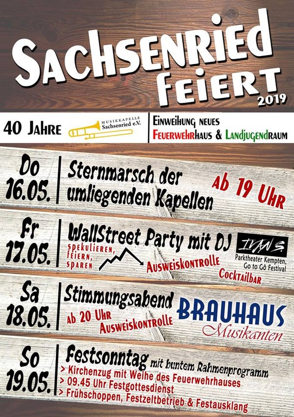 2019, Sachsenried feiert